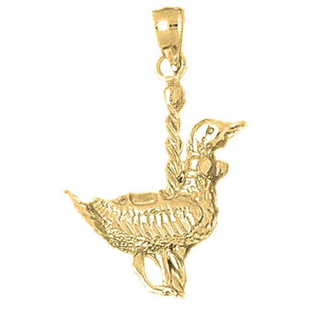 Jewels Obsession Silver Ducks Necklace Rhodium-plated 925 Silver Ducks Pendant with 18 Necklace 